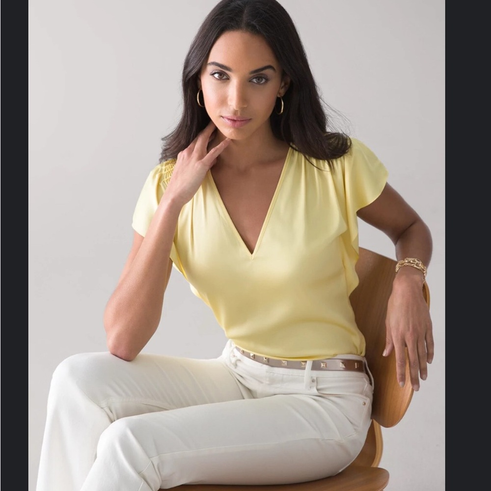 WHBM Flutter Sleeve Tee - Yellow
Size XXS